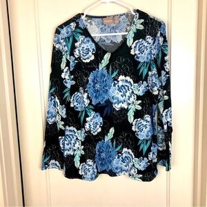 Chico’s blue top/sweater v-neck long sleeve top size 12 (Chico’s 2)